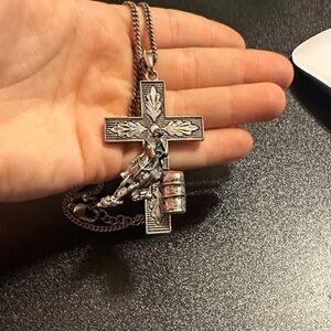 Silver Cross Pendant Necklace